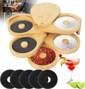 Bamboo Margarita Salt Rimmer Set, 5-Tier Cocktail Glass Rimmer