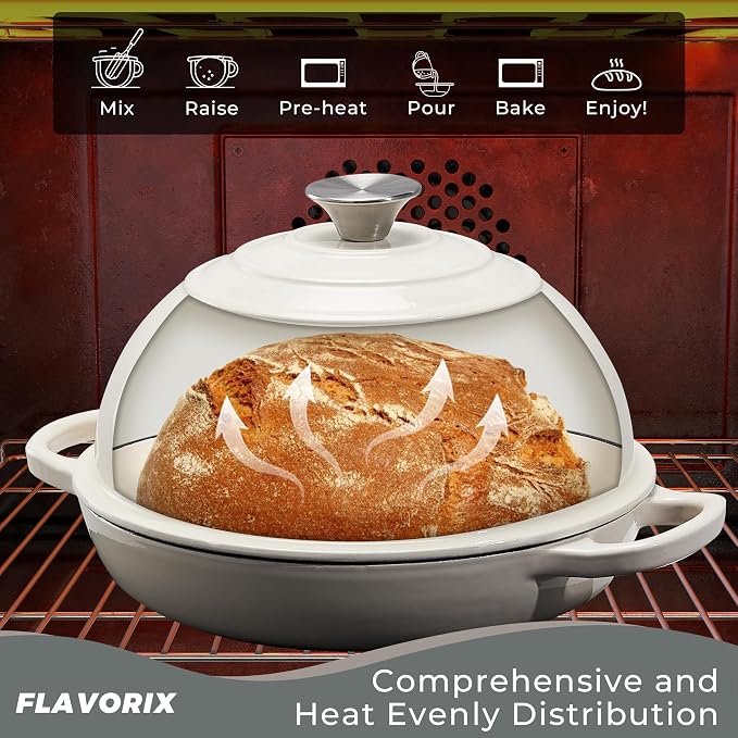 Cast Iron Bread Oven for Sourdough, 6Qt Bread Baking Pan - Image 3