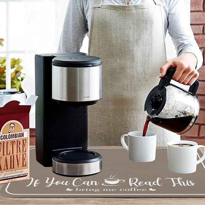 Coffee Bar Mat for Countertops 19inx12in, Absorbent Hide Stain Anti-Slip Cafe - Image 4