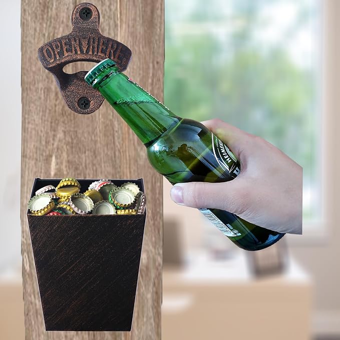 Antique Copper Cast Iron Beer Bottle Opener Wall Mounted Soda Drink Bottle Top - Image 4