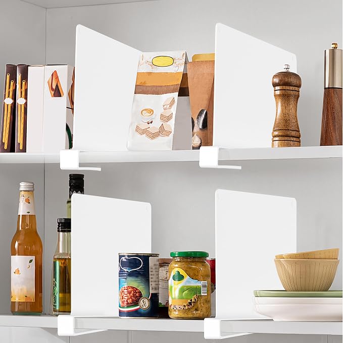 HBlife 8 Pcs White Acrylic Shelf Dividers, Vertical Purse Organizer - Image 7