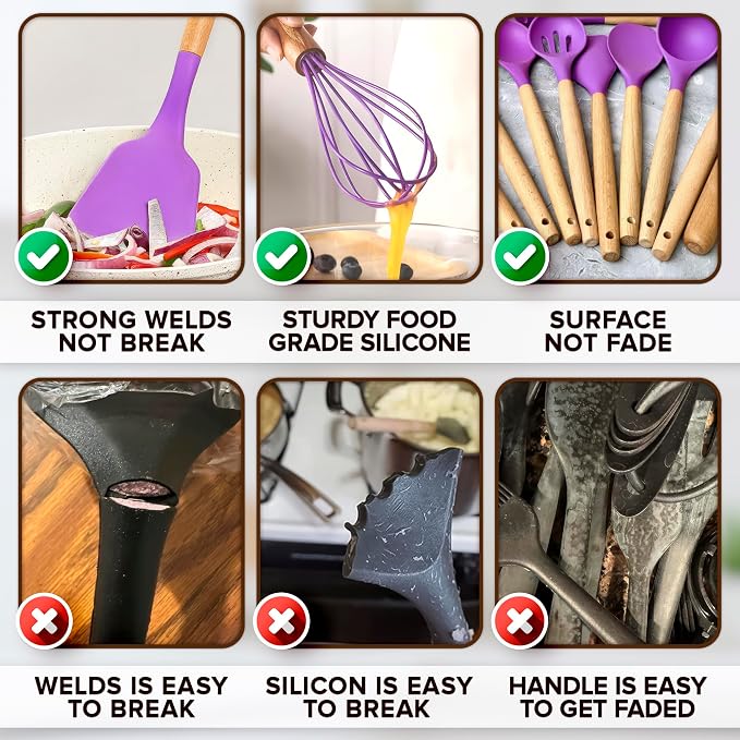 12 Pcs Purple Kitchen Utensils Set - Image 4