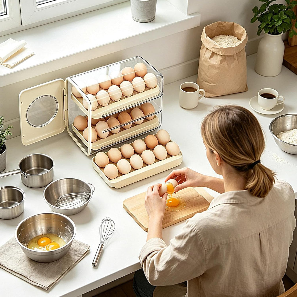 Rolling Egg Dispenser Transparent Storage - Sorter Shelf