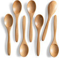 7 PCS Small Wooden Spoons, 5.8 Inch Honey Spoons by HEFILD