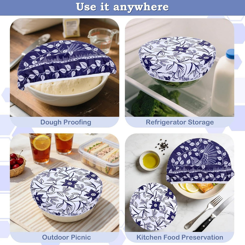 2 Large Reusable Beeswax Bowl Covers for Bread Proofing, 10/12 Inch