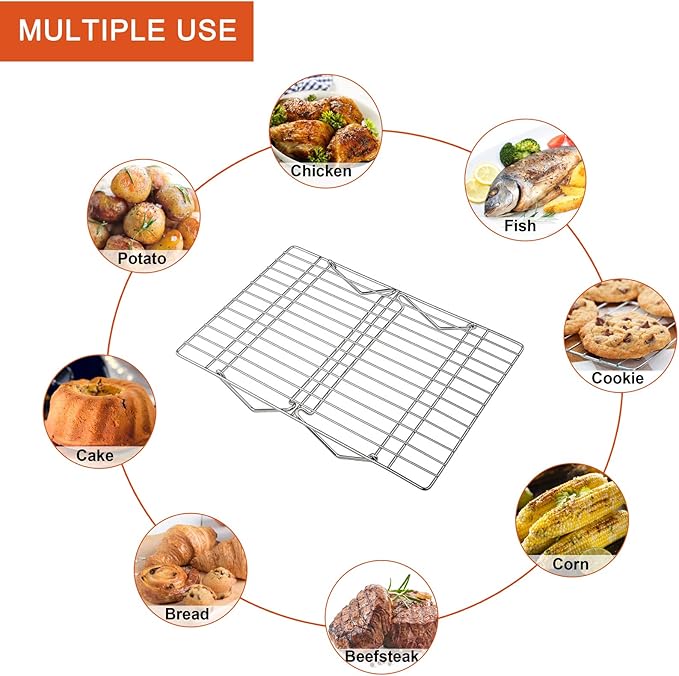 P&P CHEF Cooling Rack, 5-Tier Stainless Steel Stackable Baking Cooking Racks - Image 5