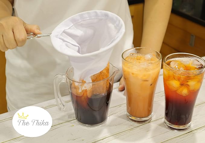 5.3” Large Reusable Thai Tea Filter – Traditional Cloth Strainer - Image 3