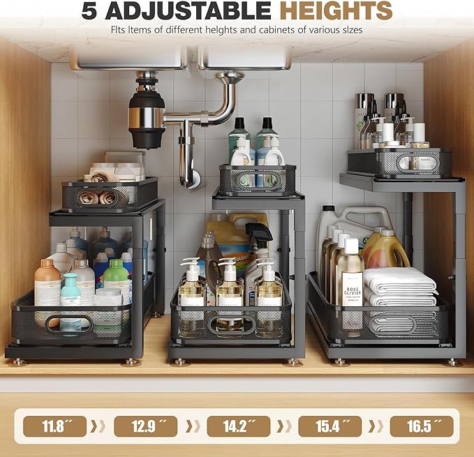 2-Pack 18.5 IN Depth Under Sink Organizer - Image 9