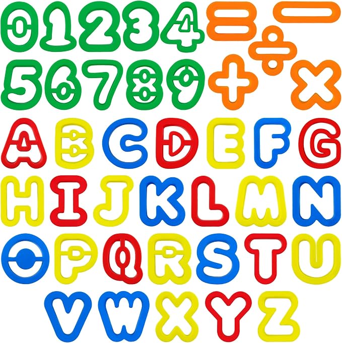 Dough Tool Set with Dough Alphabet Cutters, Numbers Cutters, Mathematical by LanMa