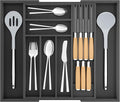 TIOPGHAD Bamboo-Silverware-Drawer-Organizer-Kitchen, Expandable Utensil Holder by TIOPGHAD