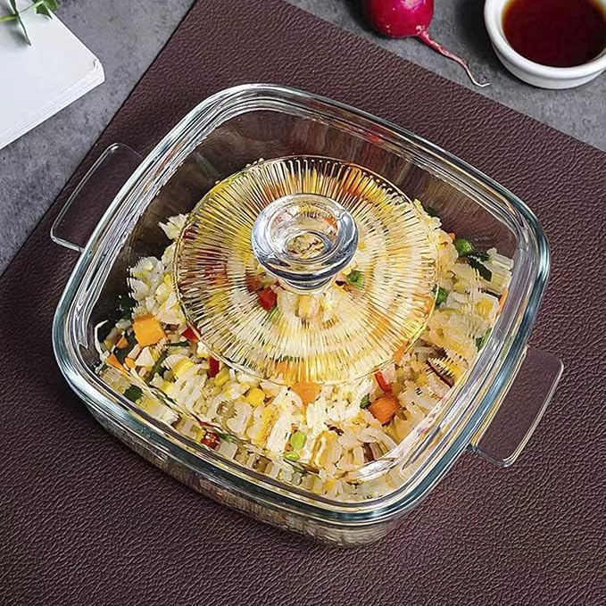Clear Square Glass Casserole - Image 6