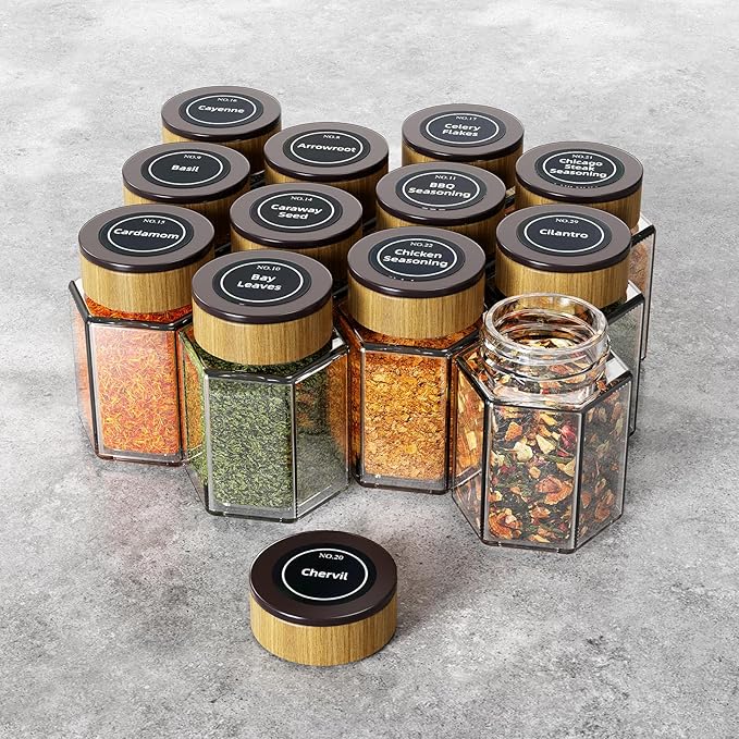vetacsion set of 12 magnetic glass spice tins - Image 7