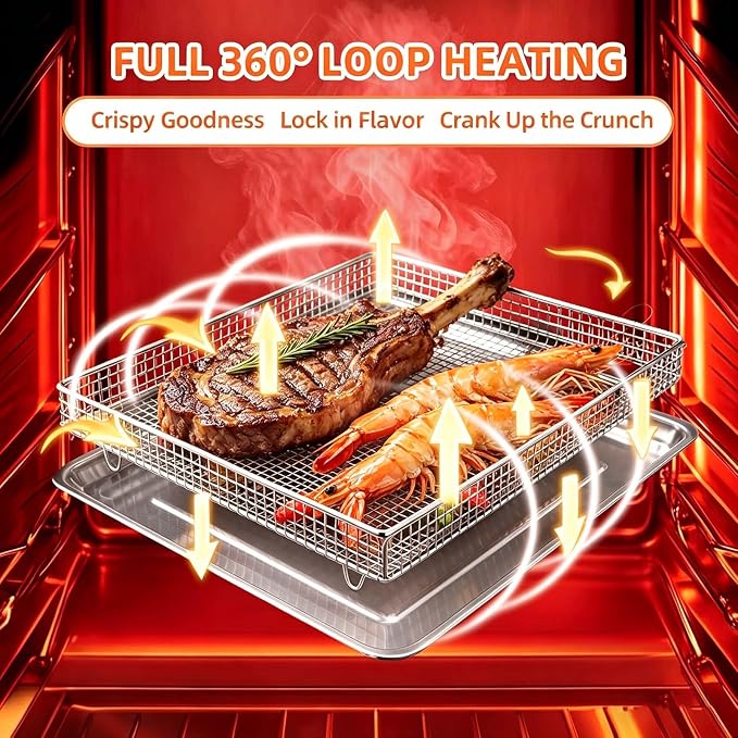 2Pcs Stainless Steel Oven Air Fryer Basket and Tray Replacement - Image 7