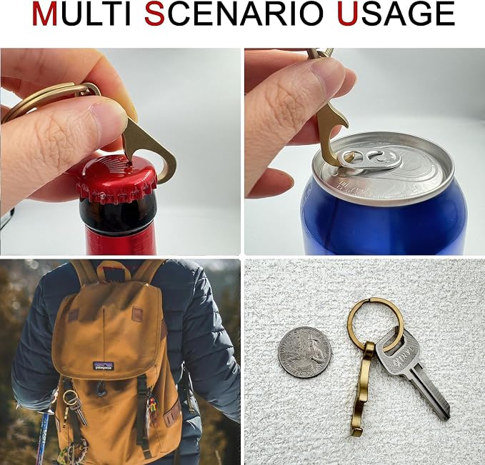 Titanium Bottle Opener, Small Keychain Beer Bottle Opener Can Opener - Image 2