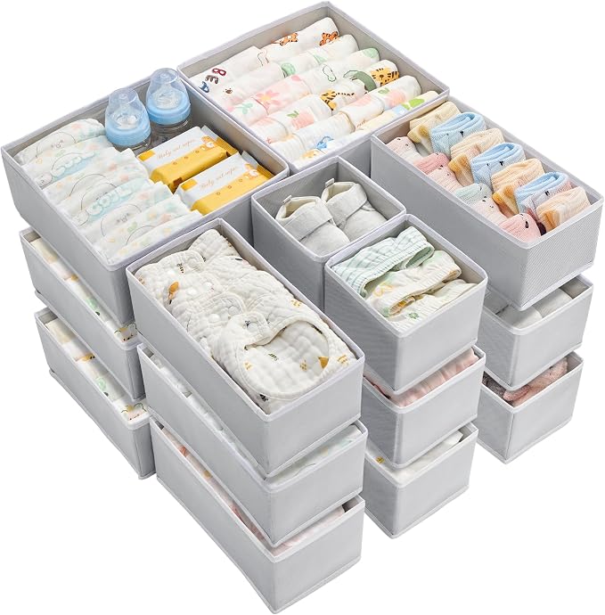 Vtopmart 18 Pack Baby Clothes Organizer, Dresser Drawer Organizer by Vtopmart
