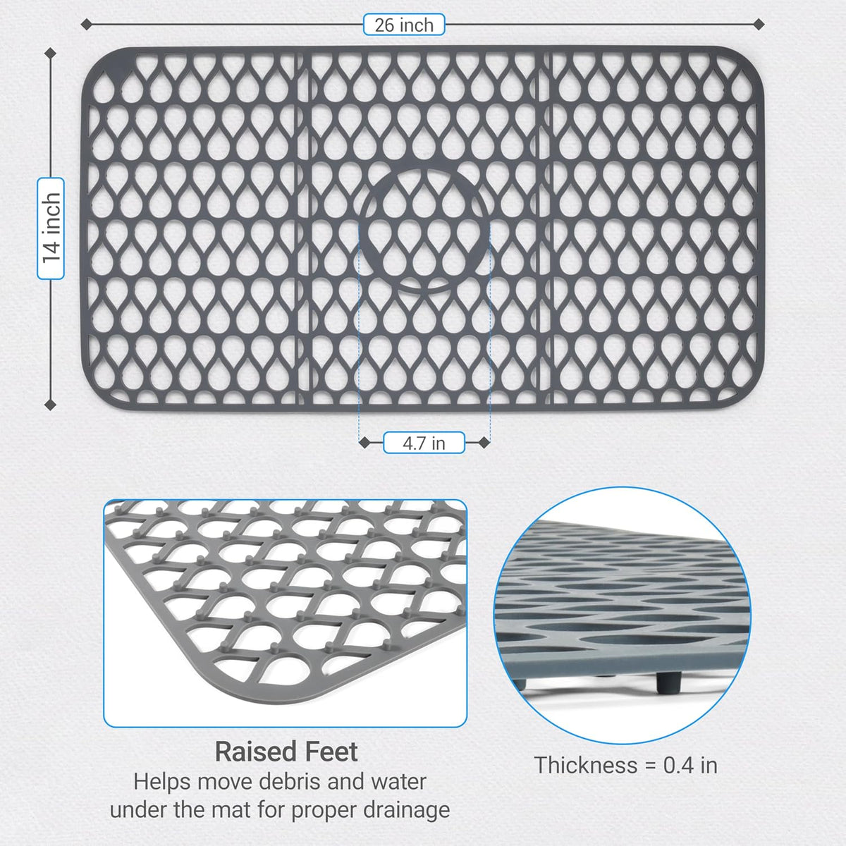 Silicone Sink Protector for Kitchen Sink – Extra Large 26" x 14"