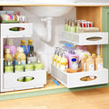 Under Sink Organizer, L-Shaped Adjustable Height, Mesh Sliding Drawer by Kitstorack