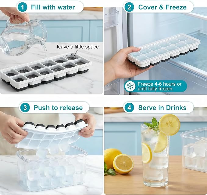 NFK Ice Cube Tray with Lid & Bin - Image 7