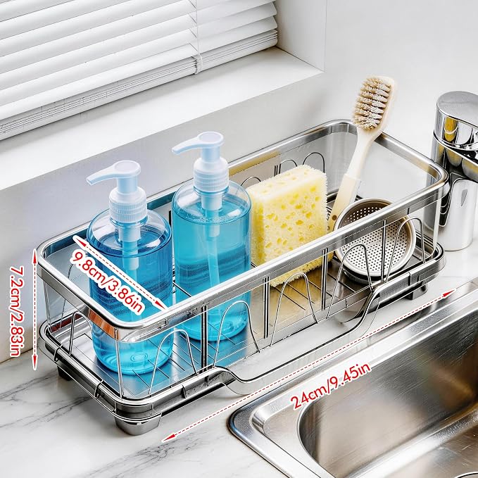 Kitchen Sink Sponge Holder, Sink Caddy Organizer - Image 2