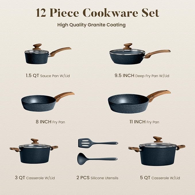 Kitchen Academy Pots and Pans Set Non Stick - Image 8