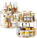 LAMU 2 Pack 2 Tier Lazy Susan Turntable Organizer 10.6'' Rotating Spice Rack by YourHome-OrganizationHelper