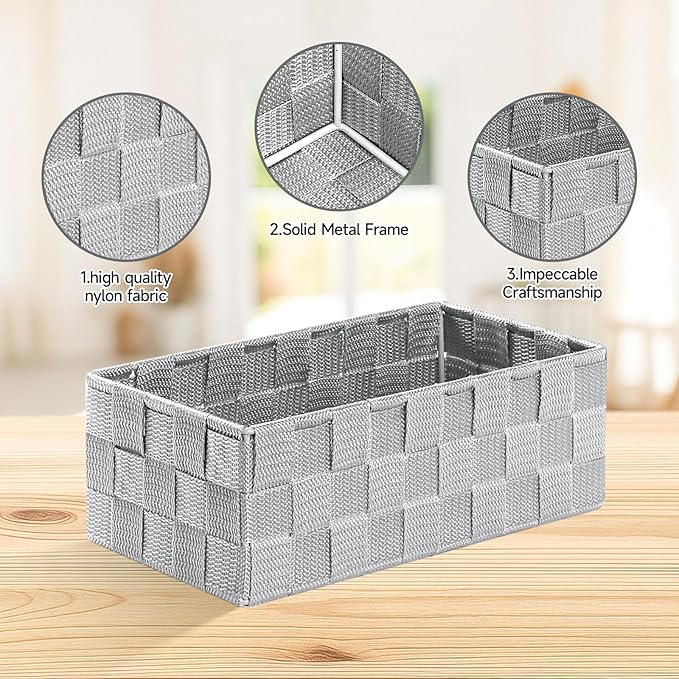 Posprica Small Baskets for Organizing Woven Storage for Shelves, Decorative - Image 2