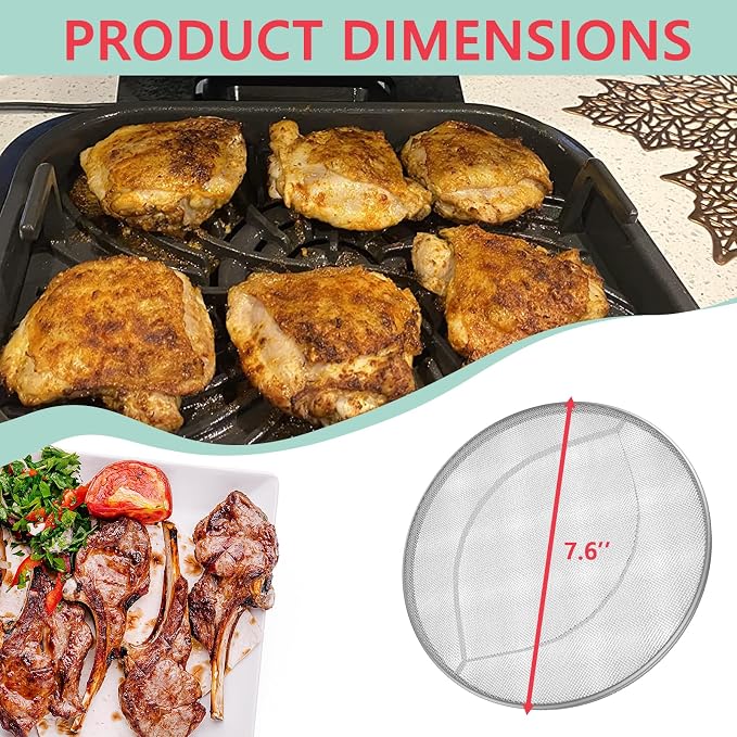 2-Pack Splatter Shield for Ninja FG551 DG551 BG500A Foodi Air Fryer Accessories - Image 2