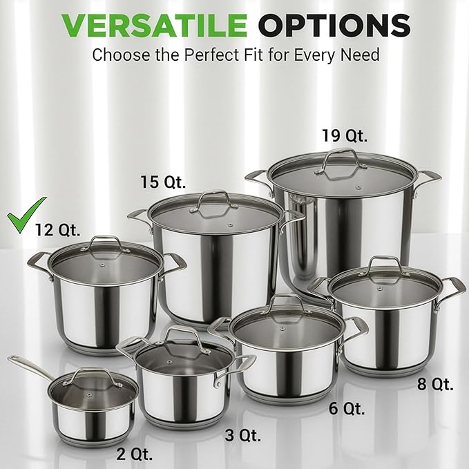 NutriChef 12 Quart Stainless Steel Stock Pot - Image 8