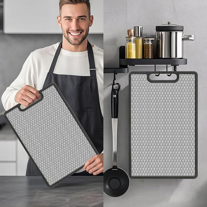 Double Sided Cutting Board, Food Grade, Scratch Resistant Mesh, Large Size - Image 6