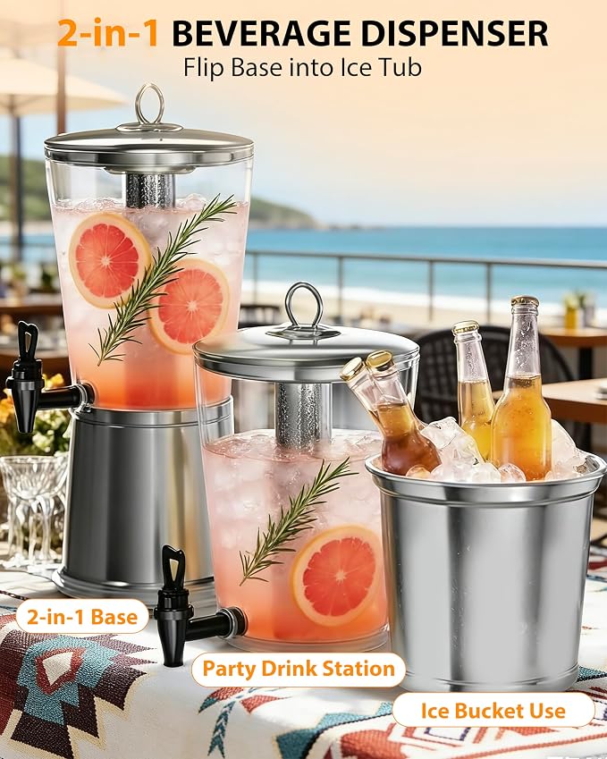 Beverage Dispenser with Stand, 2.5 Gallon Drink Dispenser - Image 2