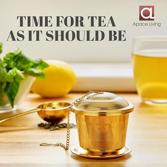 Tea Infuser Set of 2 with Tea Scoop & Drip Trays - Image 4