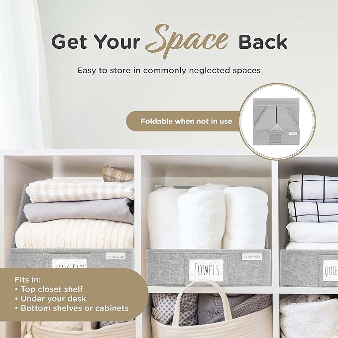 VIVIDECOR Open Front Trapezoid Closet Bins 12x12x10 – Easy Access Shelf - Image 6
