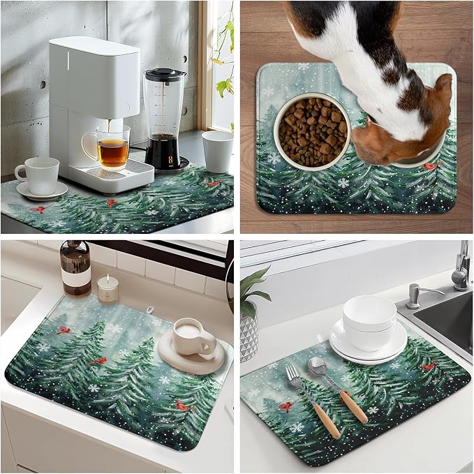 Winter Pines Tree Dish Drying Mats - Image 9