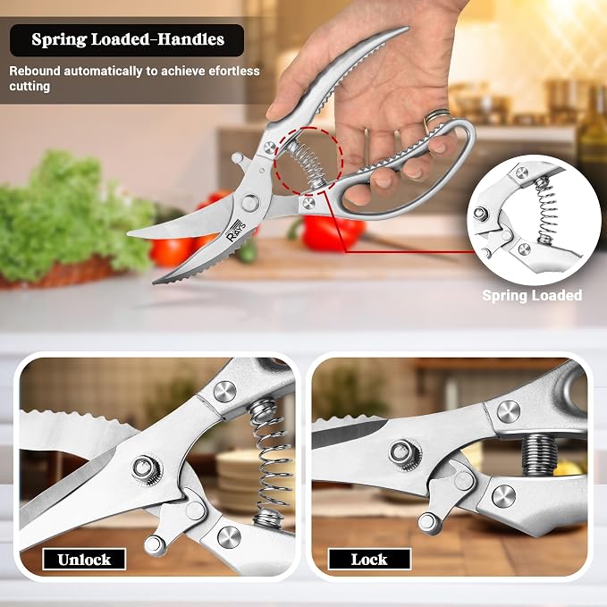 Heavy Duty Poultry Shears – Professional Stainless Steel Kitchen Scissors - Image 6
