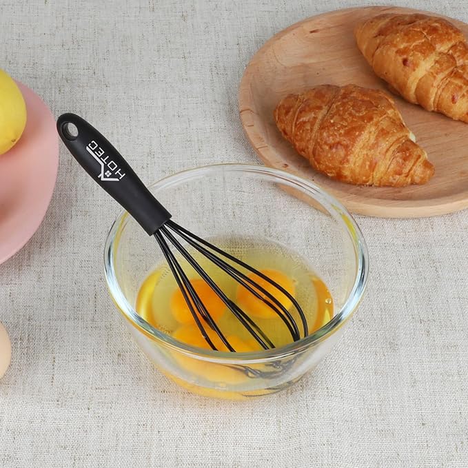 HOTEC 4 Pieces Silicone Whisks Set, Wire Balloon Whisks Egg Beater, Non-slip - Image 8