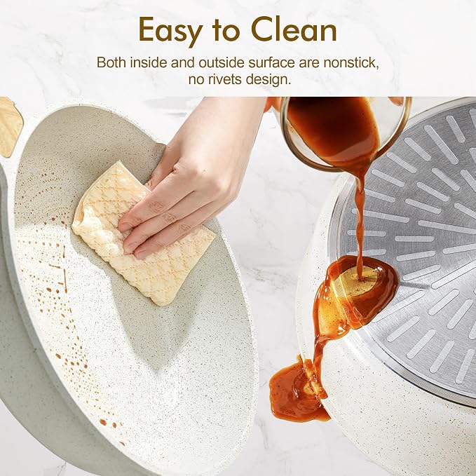 SENSARTE Nonstick Ceramic Cookware Set, 13-Piece Non-toxic Pots and Pans Set - Image 5