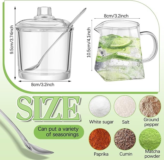 Leinuosen 2 Pcs Glass Pitcher Elegant Shaped Glass Tea Pitcher Coffee Milk - Image 2