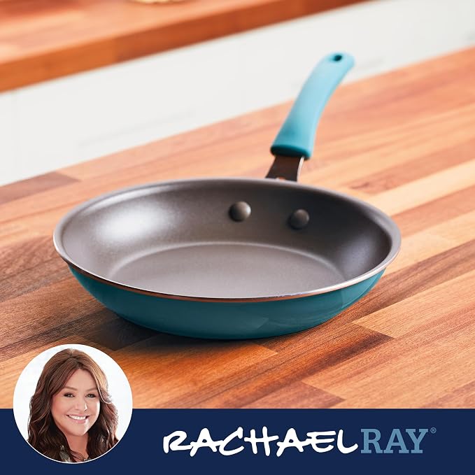 Rachael Ray Cook + Create Nonstick Frying Pan/Skillet, 10 Inch, Agave Blue - Image 6