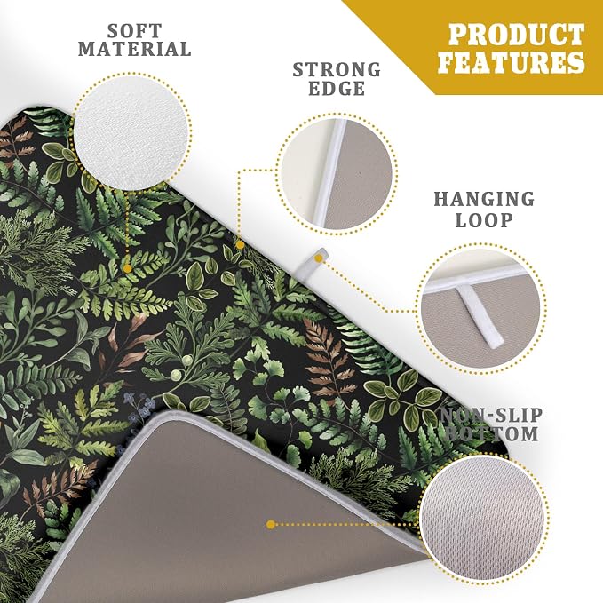 Black Sage Green Plant Dish Drying Mat - Image 4