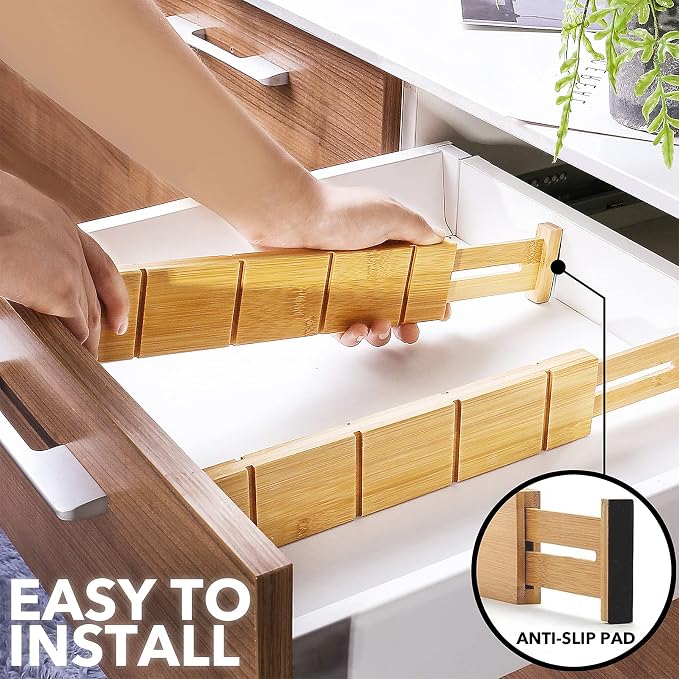 SpaceAid Bamboo Drawer Dividers - Image 7