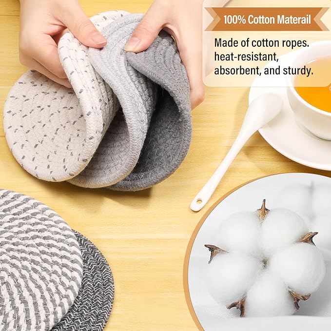 Tidponra Trivet Mats Set for Hot Dishes, 5 Heat Resistant Pot Holders Kitchen - Image 3