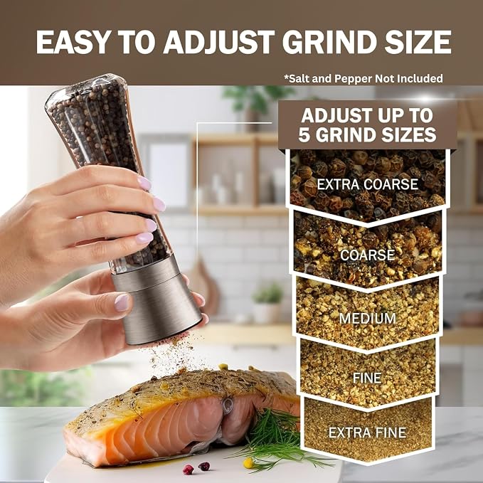 Home EC Original Gun Metal Bronze Salt and Pepper Grinder Set of 2 - Image 3