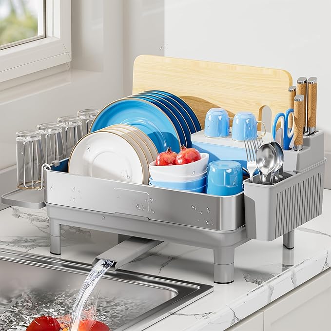 Ewaiira Dish Drying Rack, 304 Stainless Steel Dish Racks by EwaiiraHomeStorageOrganizer