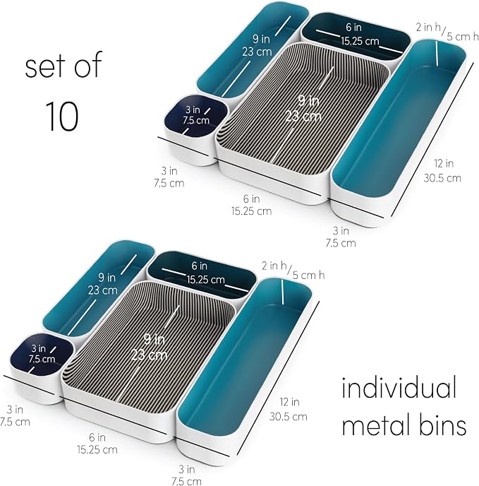 Three by Three Seattle 10 Piece Metal Organizer Tray Set - Image 4