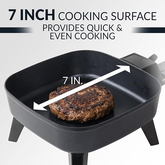 HomeCraft 7-Inch Electric Non-Stick Skillet, Adjustable Temperature Control - Image 4