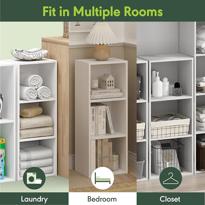 Furinno LUDER Book Shelf, 3-Cube Bookshelf, Bookcase - Image 7