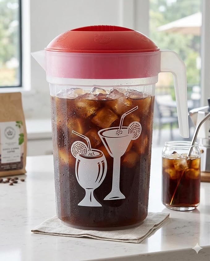 Tribello LARGE 1.3 Gallon Water Pitcher, Plastic Juice Pitcher - Image 9