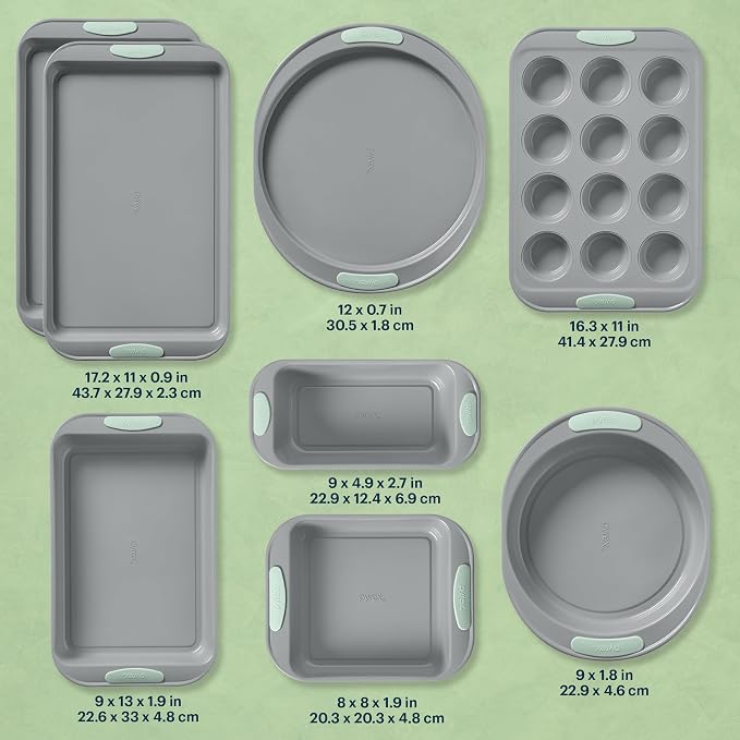 Pyrex 8-Piece Metal Bakeware Set, Lightweight Stainless Steel Baking Trays - Image 2