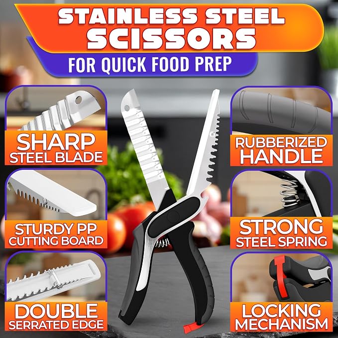 Cutting Board Scissors for Food – 6-in-1 Kitchen Shears - Image 3