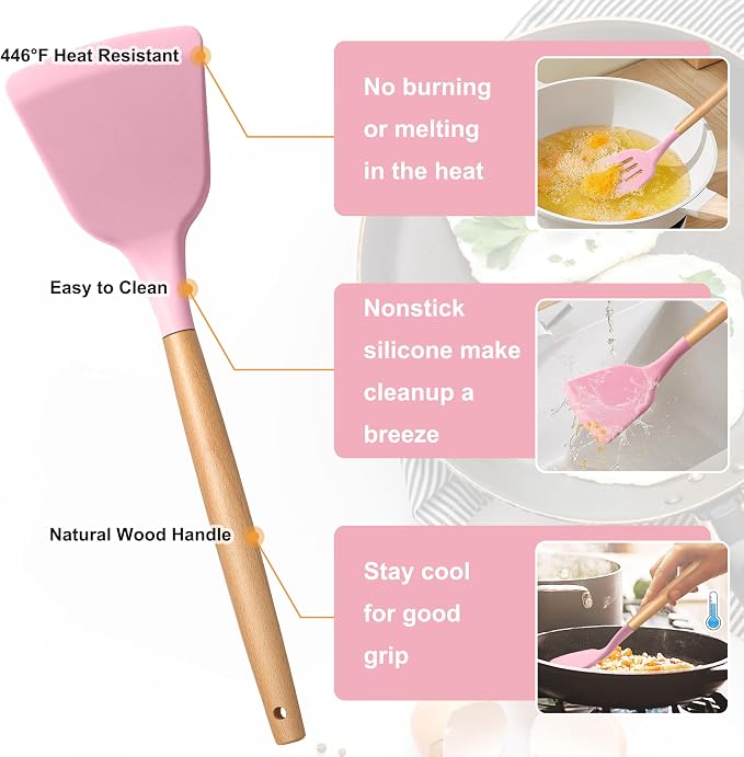E-far Silicone Cooking Utensils Set, 10-Piece Kitchen Utensils Set - Image 4